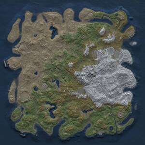 Thumbnail Rust Map: Procedural Map, Size: 5000, Seed: 100193309, 16 Monuments