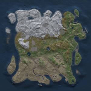 Thumbnail Rust Map: Procedural Map, Size: 3750, Seed: 946504667, 14 Monuments