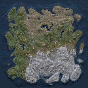 Thumbnail Rust Map: Procedural Map, Size: 4500, Seed: 1135148847, 16 Monuments