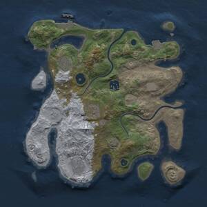 Thumbnail Rust Map: Procedural Map, Size: 3000, Seed: 597300382, 9 Monuments