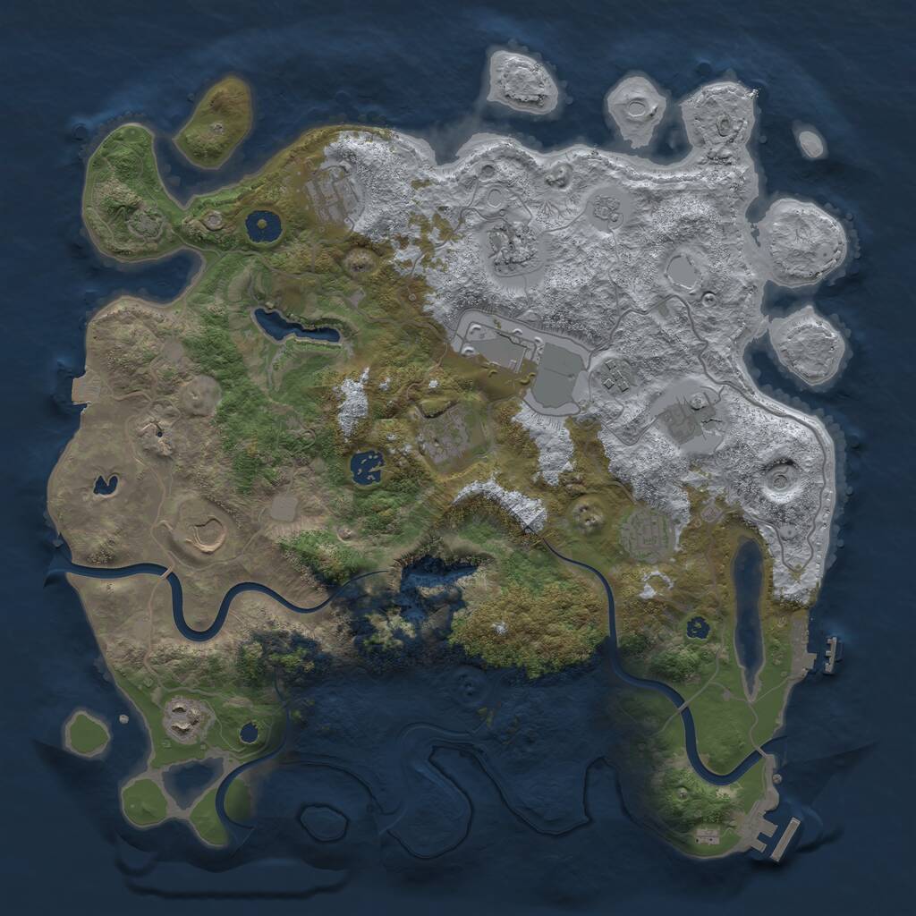 Rust Map: Procedural Map, Size: 4000, Seed: 1561006608, 16 Monuments