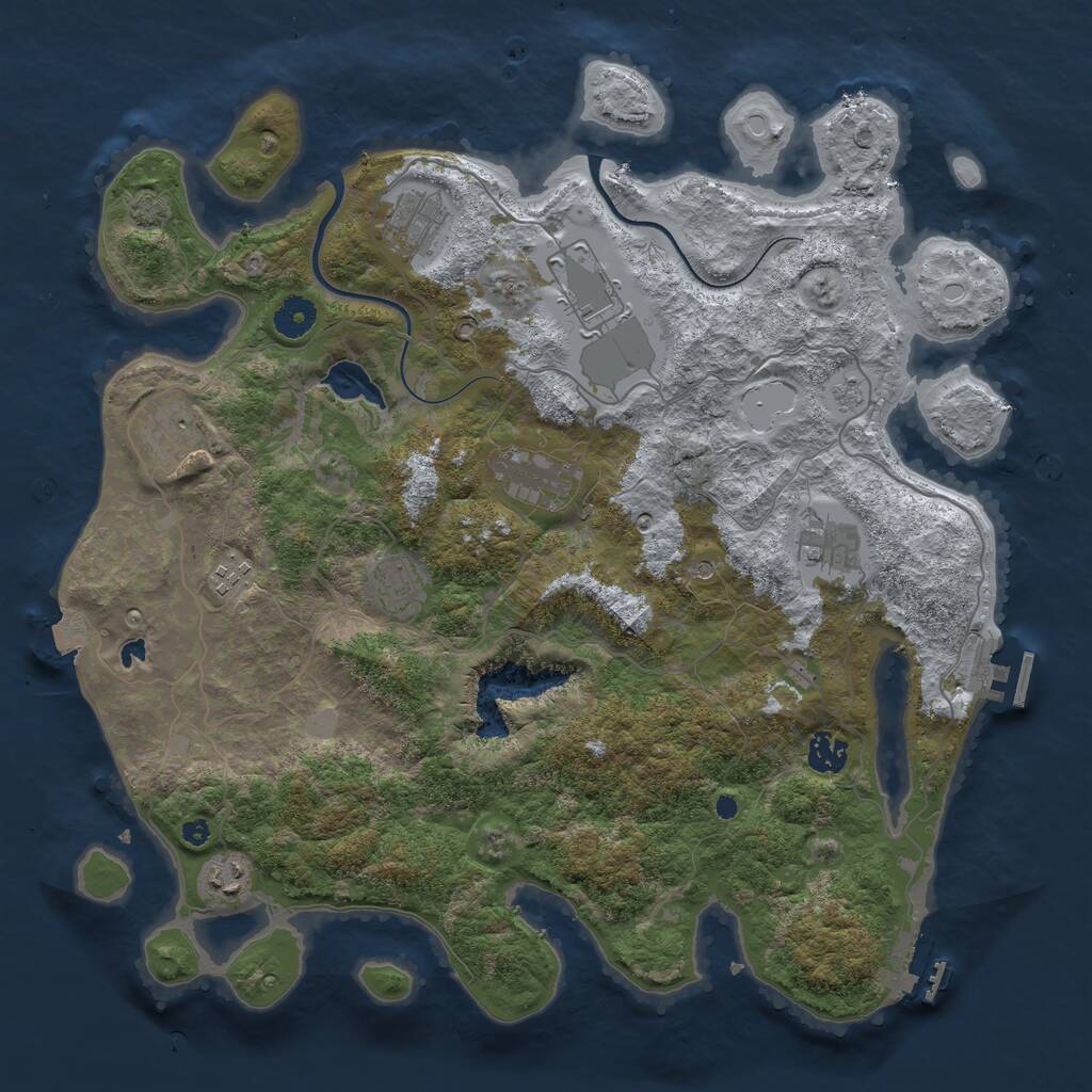 Rust Map: Procedural Map, Size: 4000, Seed: 1561006608, 15 Monuments