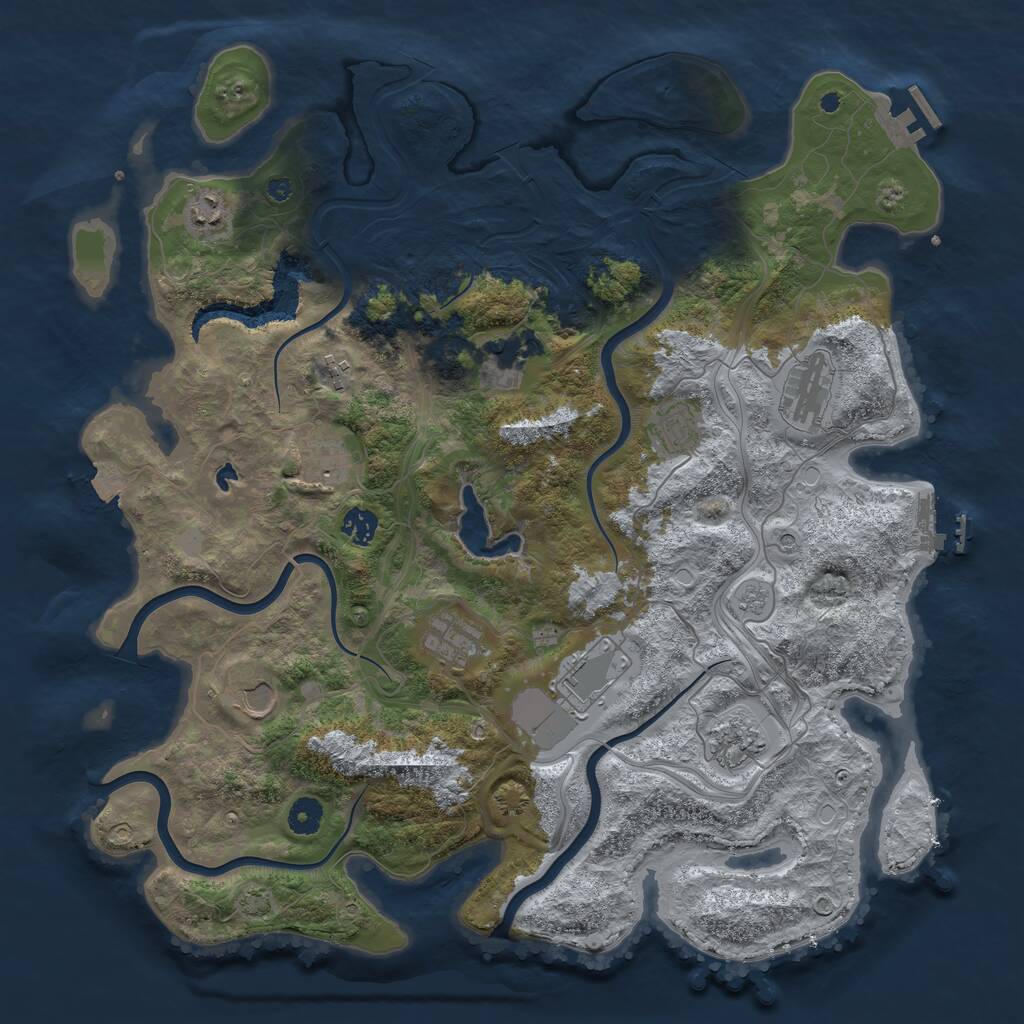 Rust Map: Procedural Map, Size: 4250, Seed: 497240, 17 Monuments