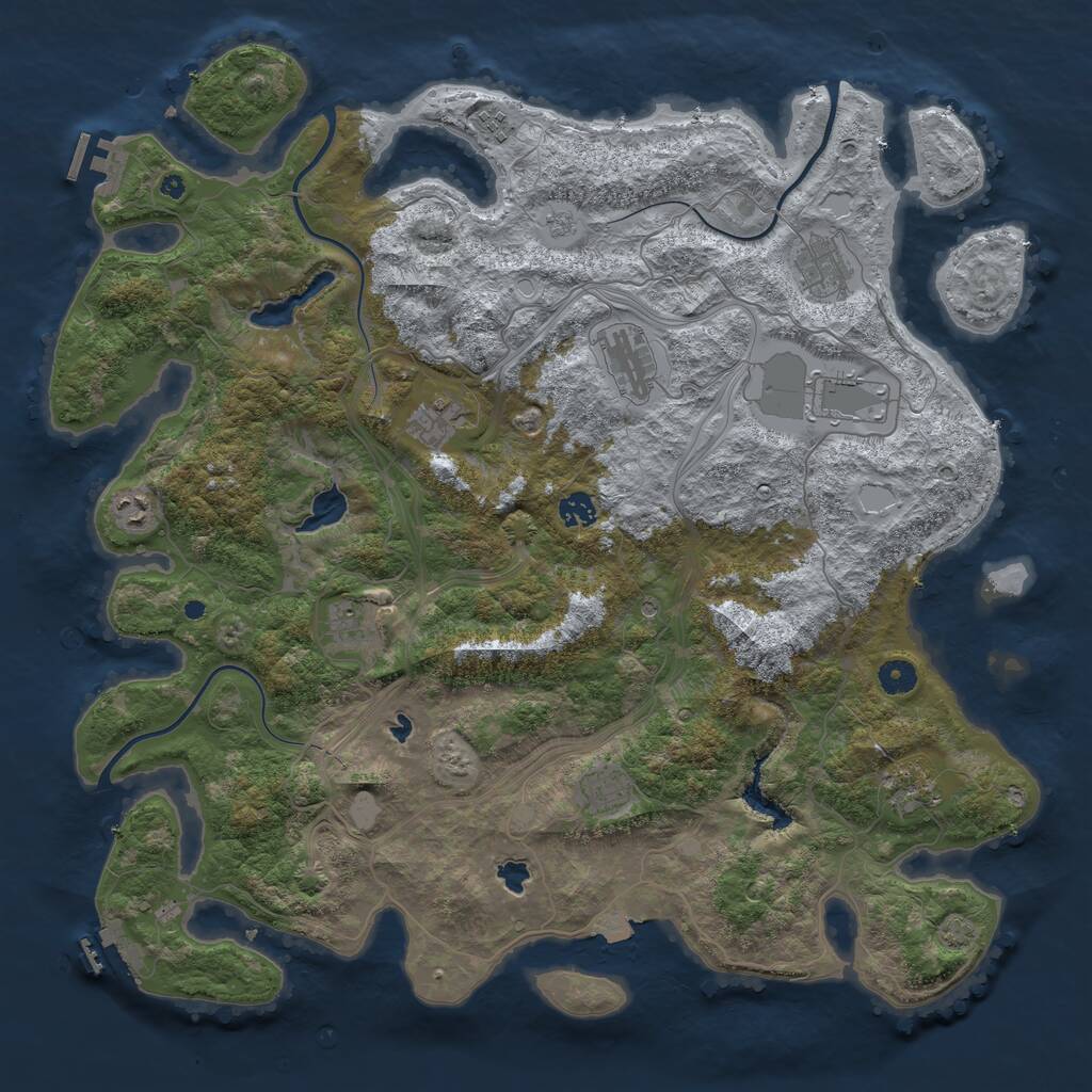 Rust Map: Procedural Map, Size: 4500, Seed: 277333565, 16 Monuments