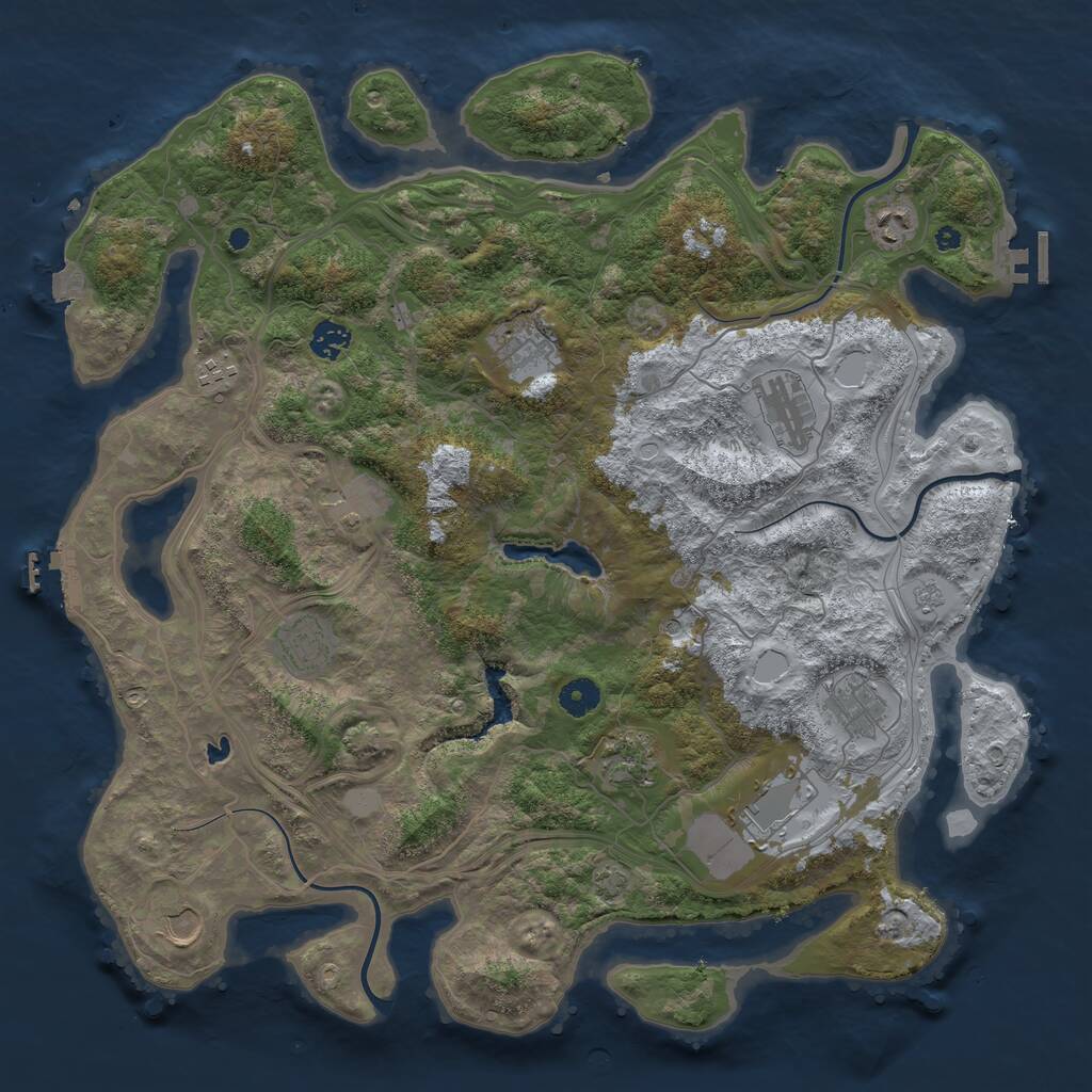 Rust Map: Procedural Map, Size: 4250, Seed: 1310573568, 17 Monuments