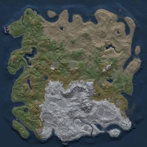 Thumbnail Rust Map: Procedural Map, Size: 5000, Seed: 648254, 17 Monuments