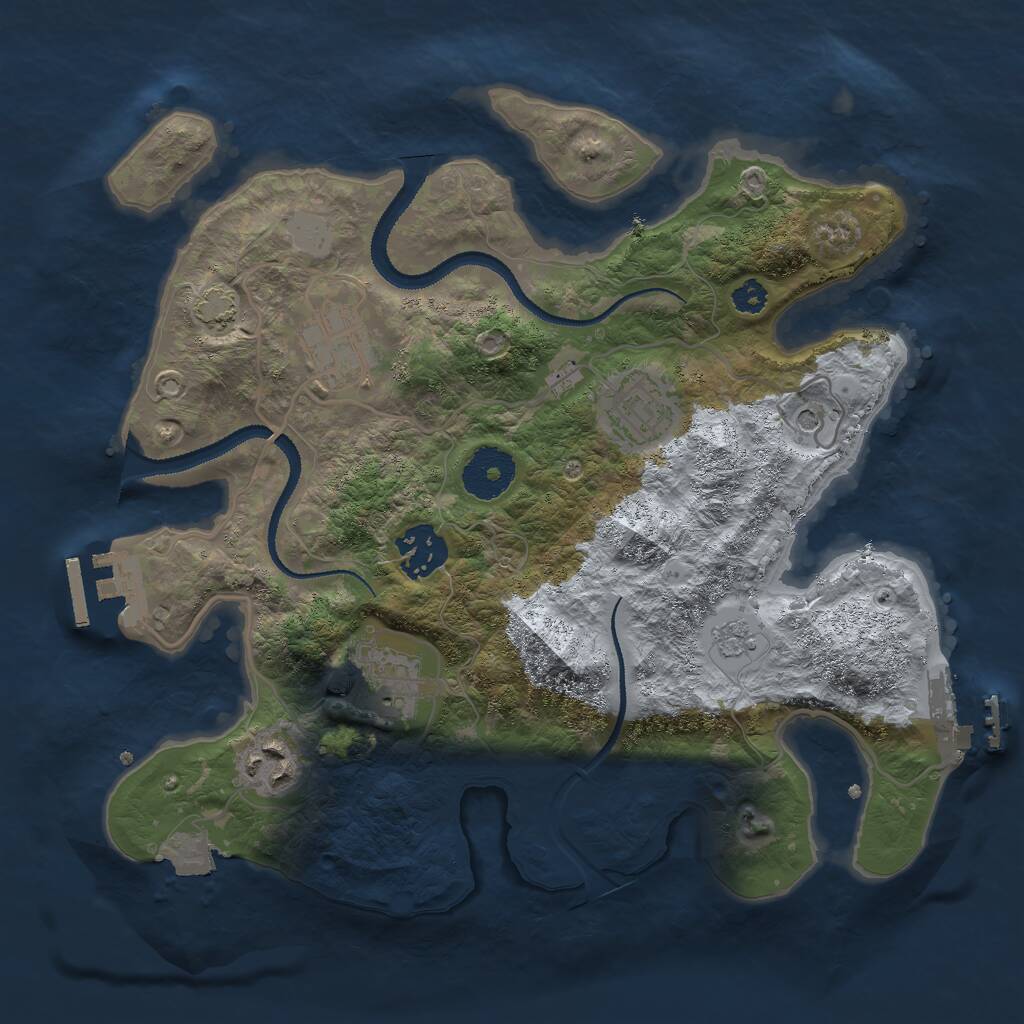 Rust Map: Procedural Map, Size: 3000, Seed: 29589, 11 Monuments