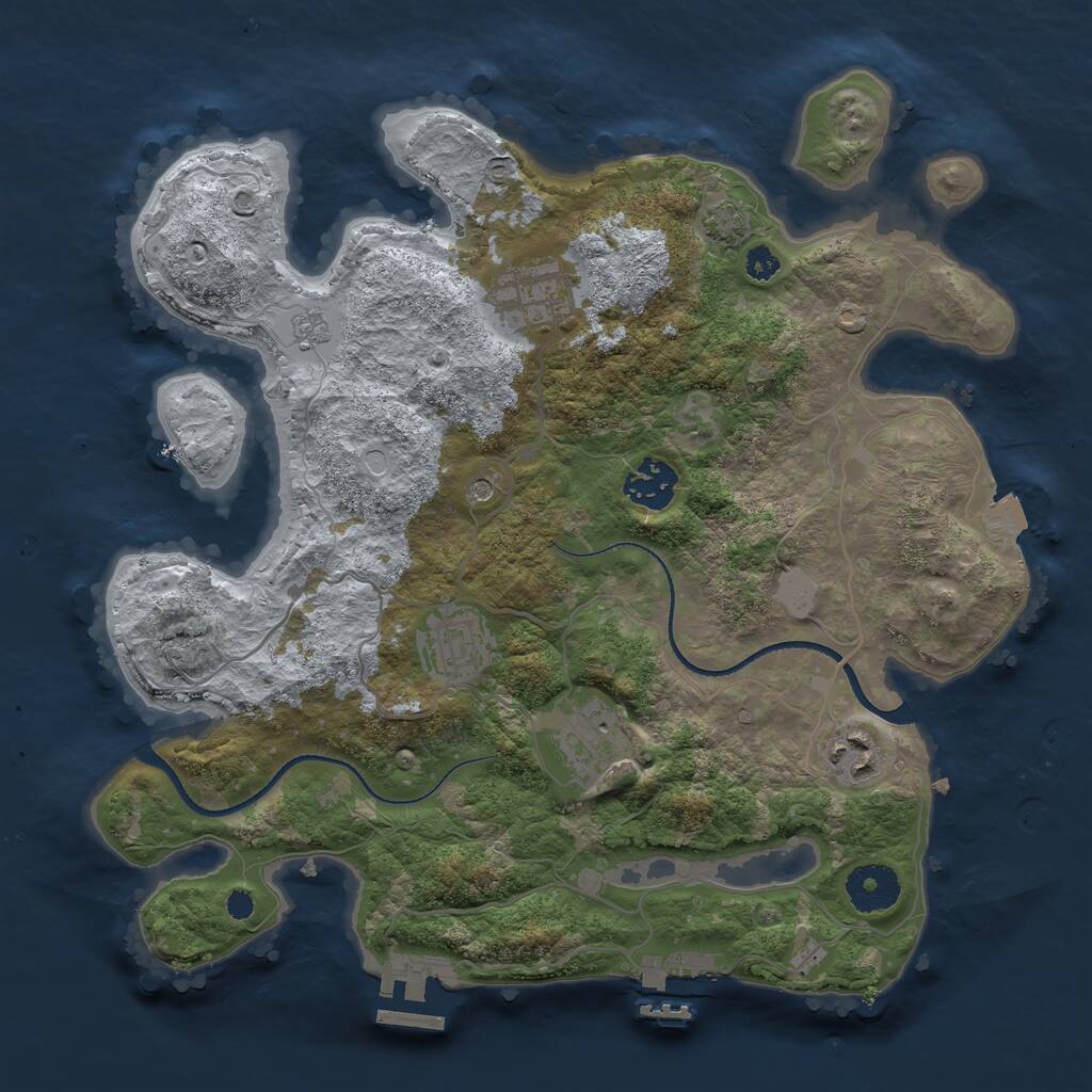 Rust Map: Procedural Map, Size: 3250, Seed: 89874561, 11 Monuments