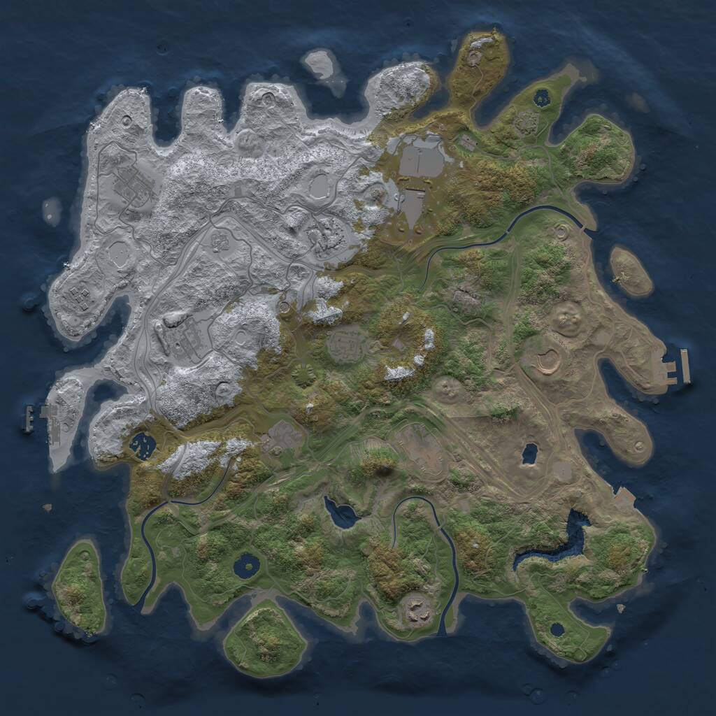 Rust Map: Procedural Map, Size: 4250, Seed: 560238, 17 Monuments