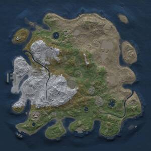 Thumbnail Rust Map: Procedural Map, Size: 3500, Seed: 1145706095, 13 Monuments