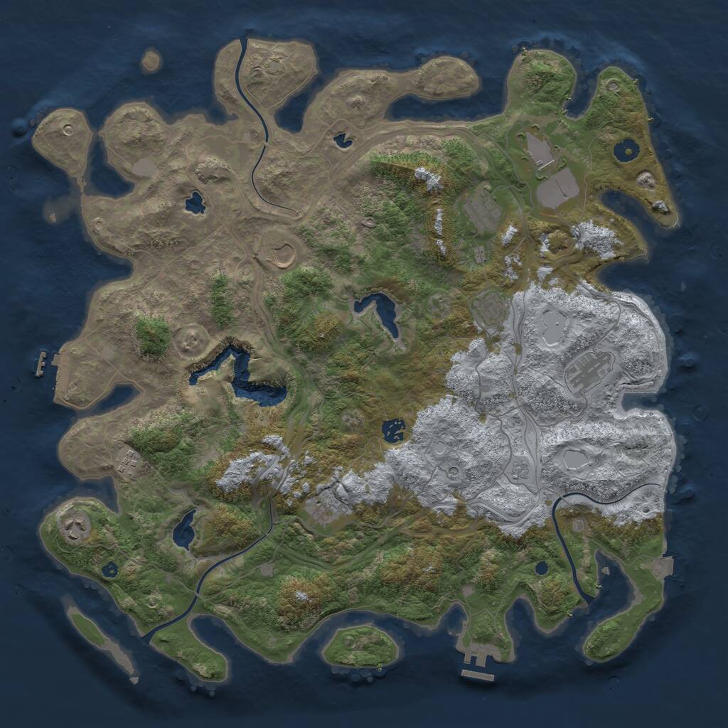 Rust Map: Procedural Map, Size: 4500, Seed: 1160936961, 15 Monuments