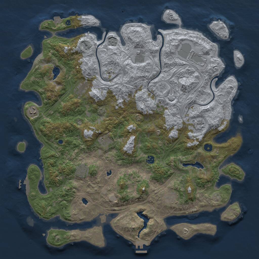 Rust Map: Procedural Map, Size: 4700, Seed: 564596516, 16 Monuments