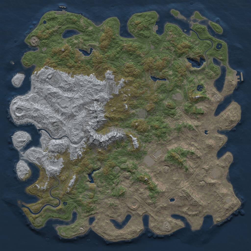 Rust Map: Procedural Map, Size: 6000, Seed: 1171862709, 17 Monuments