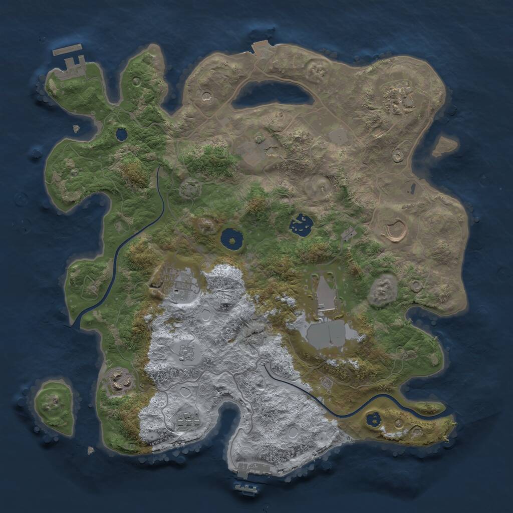 Rust Map: Procedural Map, Size: 3500, Seed: 467231930, 14 Monuments