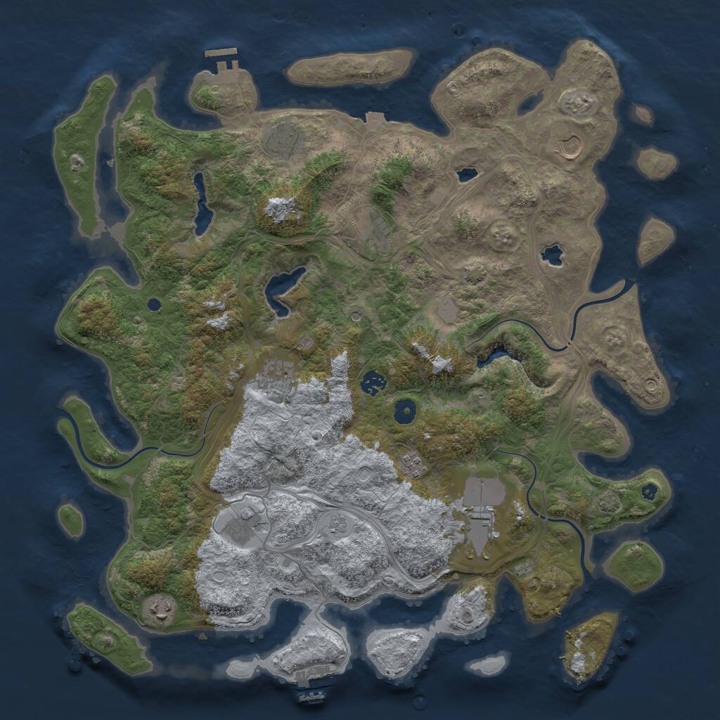 Rust Map: Procedural Map, Size: 4500, Seed: 722749936, 15 Monuments