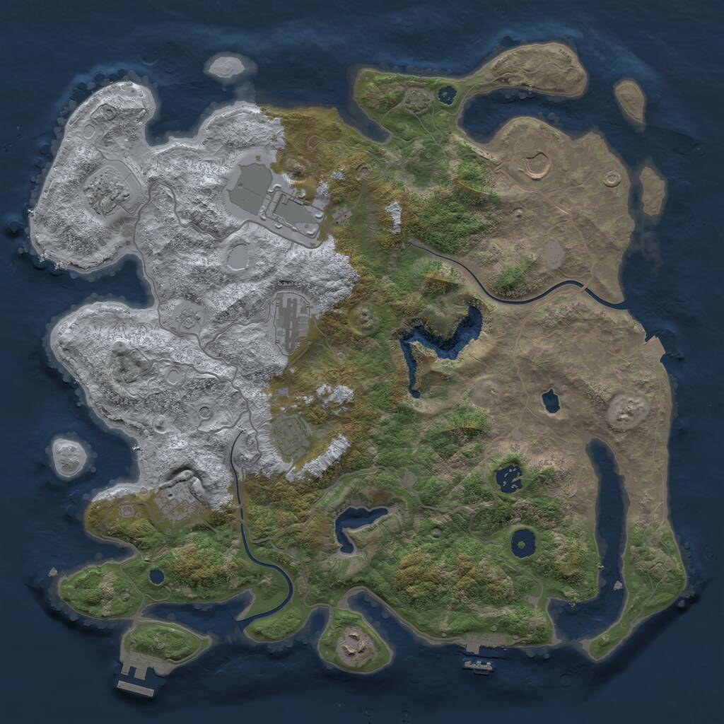 Rust Map: Procedural Map, Size: 4000, Seed: 1392559714, 14 Monuments