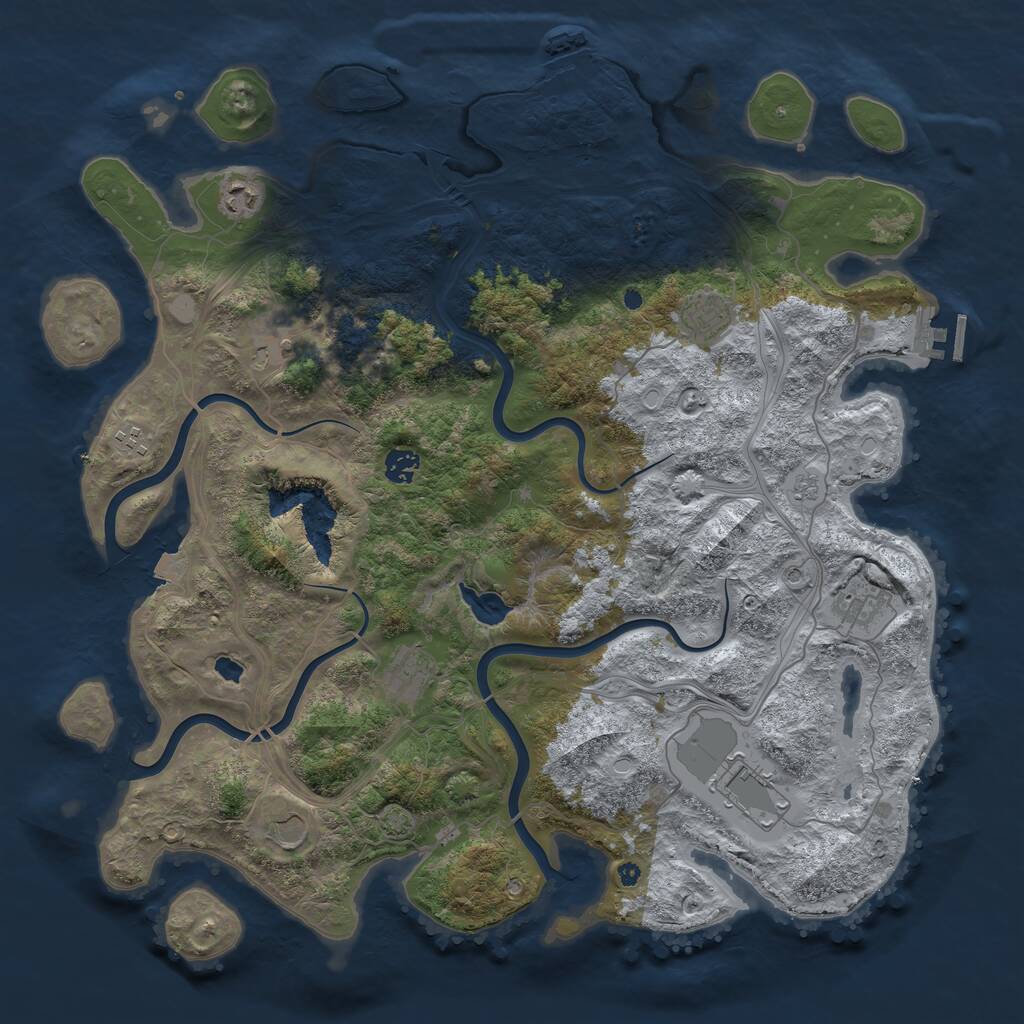 Rust Map: Procedural Map, Size: 4400, Seed: 663918174, 15 Monuments