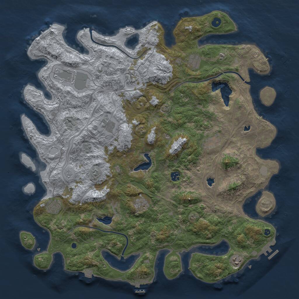 Rust Map: Procedural Map, Size: 4700, Seed: 1368174636, 16 Monuments