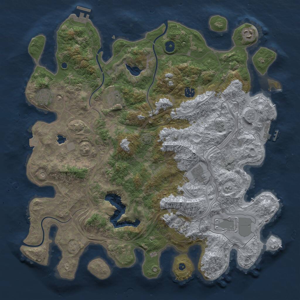 Rust Map: Procedural Map, Size: 4253, Seed: 291074916, 16 Monuments
