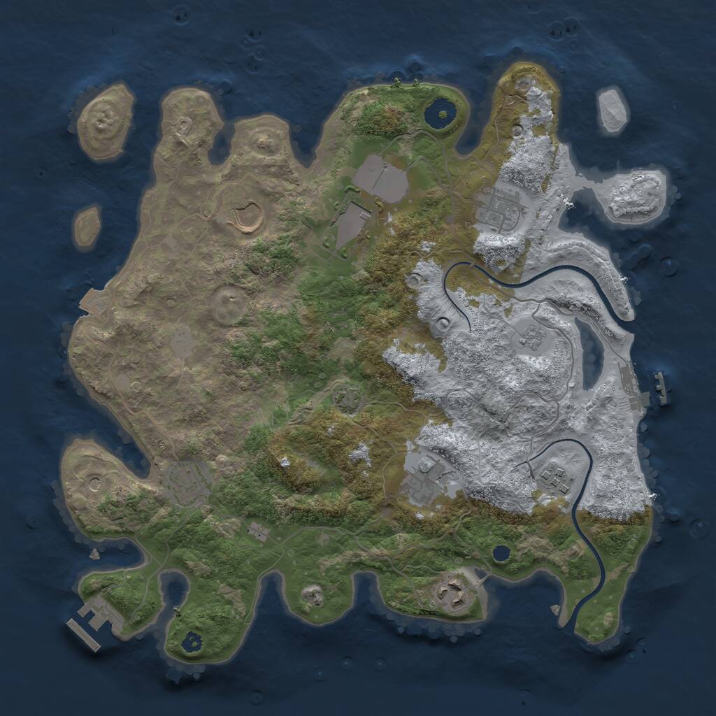 Rust Map: Procedural Map, Size: 3500, Seed: 1621801462, 13 Monuments