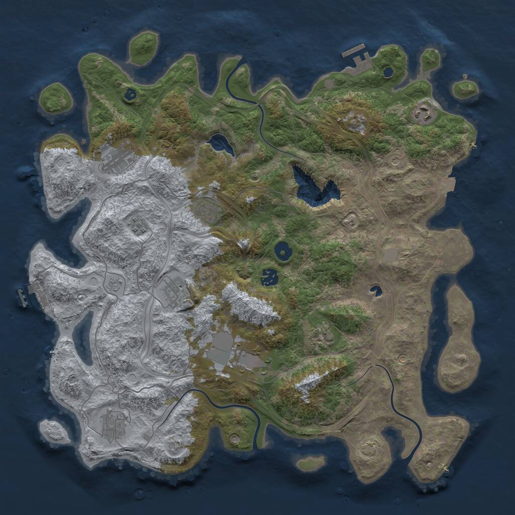 Rust Map: Procedural Map, Size: 4250, Seed: 683636, 15 Monuments