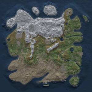 Thumbnail Rust Map: Procedural Map, Size: 3500, Seed: 189639019, 13 Monuments