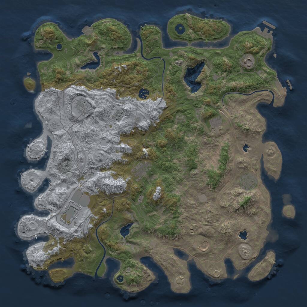 Rust Map: Procedural Map, Size: 4500, Seed: 81407307, 15 Monuments