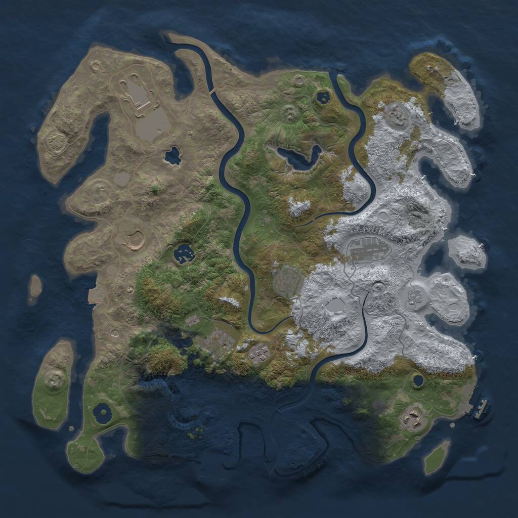 Rust Map: Procedural Map, Size: 4000, Seed: 426870852, 14 Monuments