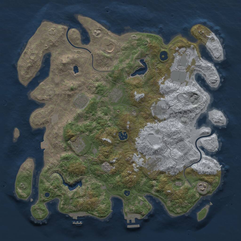 Rust Map: Procedural Map, Size: 4000, Seed: 426870852, 16 Monuments