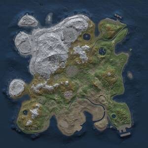 Thumbnail Rust Map: Procedural Map, Size: 3000, Seed: 1504203764, 9 Monuments