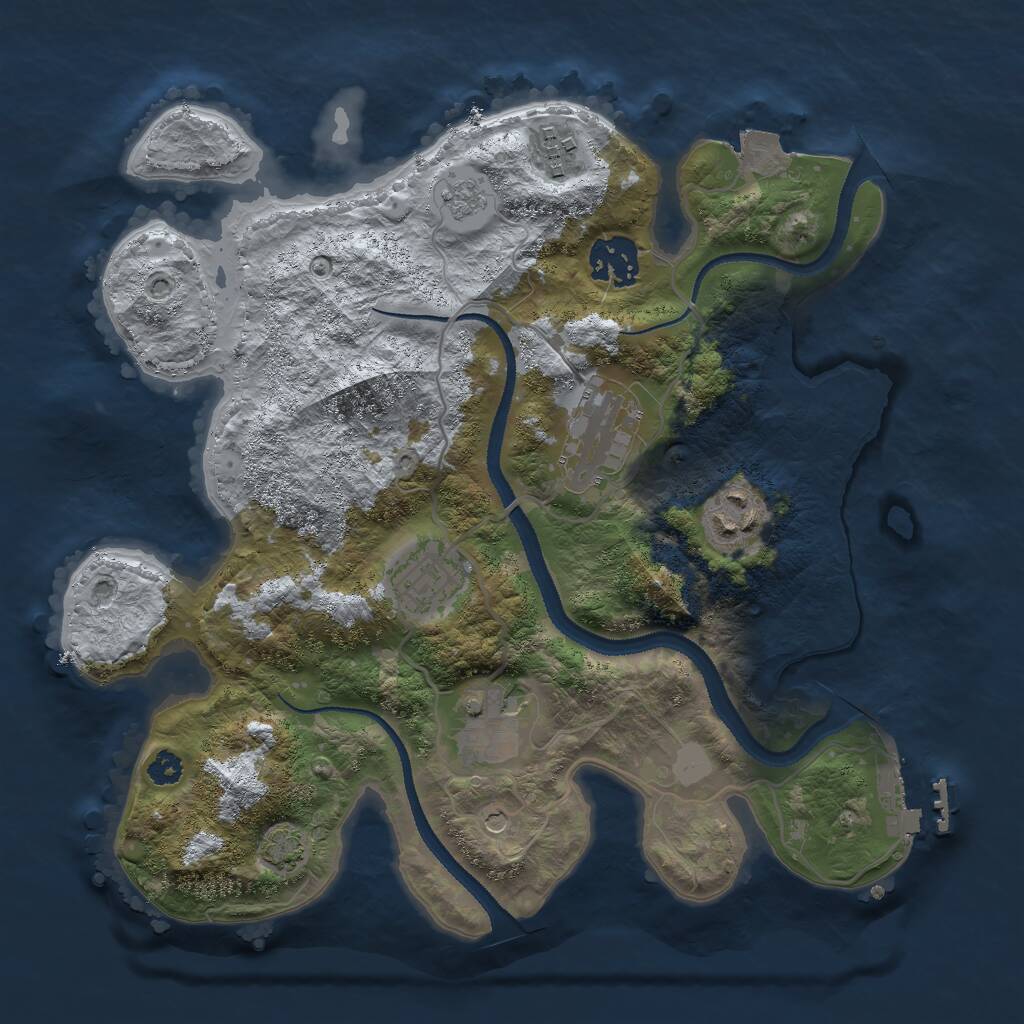 Rust Map: Procedural Map, Size: 3000, Seed: 1504203764, 11 Monuments