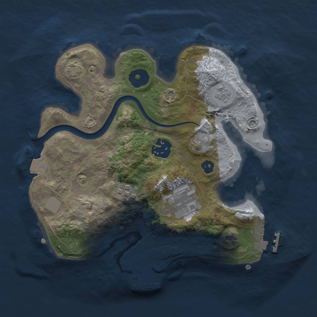 Rust Map: Procedural Map, Size: 2500, Seed: 10000000, 8 Monuments