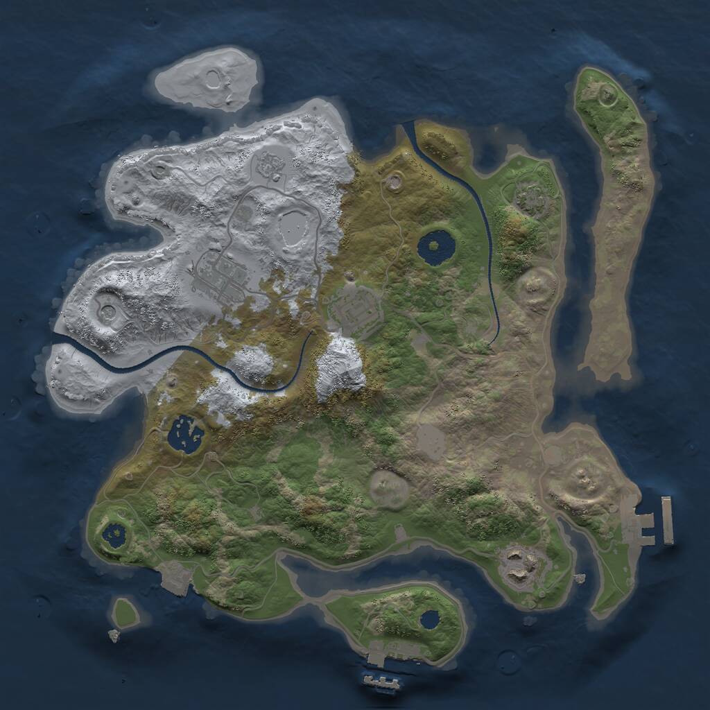 Rust Map: Procedural Map, Size: 3000, Seed: 878368619, 10 Monuments