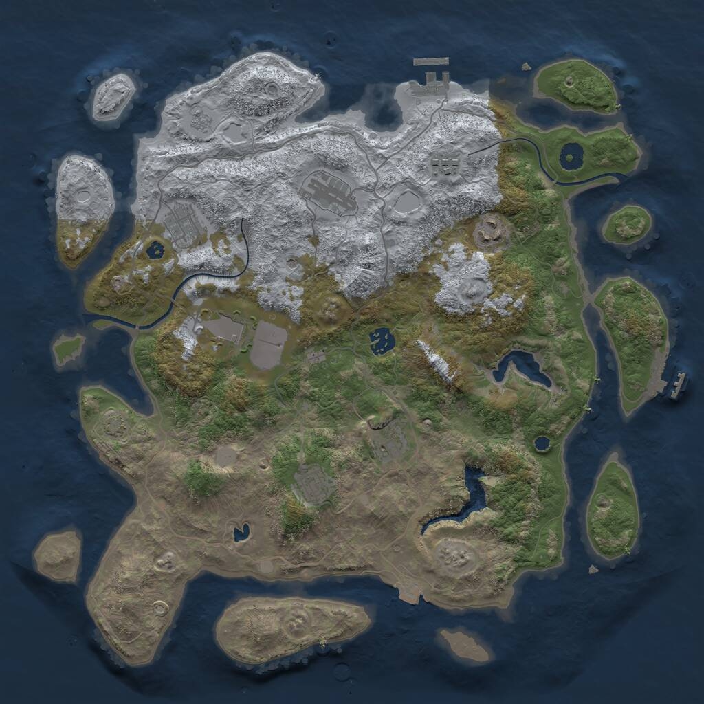 Rust Map: Procedural Map, Size: 4000, Seed: 1518823620, 14 Monuments