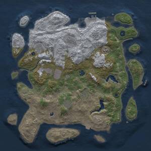 Thumbnail Rust Map: Procedural Map, Size: 4000, Seed: 1518823620, 14 Monuments