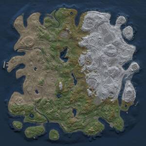 Thumbnail Rust Map: Procedural Map, Size: 4500, Seed: 241223432, 17 Monuments