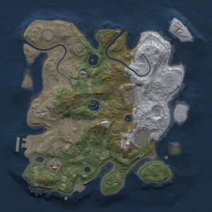 Thumbnail Rust Map: Procedural Map, Size: 3000, Seed: 933156751, 10 Monuments