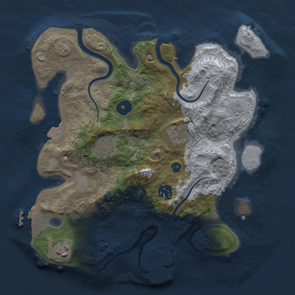 Rust Map: Procedural Map, Size: 3000, Seed: 933156751, 10 Monuments
