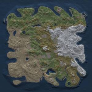 Thumbnail Rust Map: Procedural Map, Size: 4400, Seed: 524499, 17 Monuments