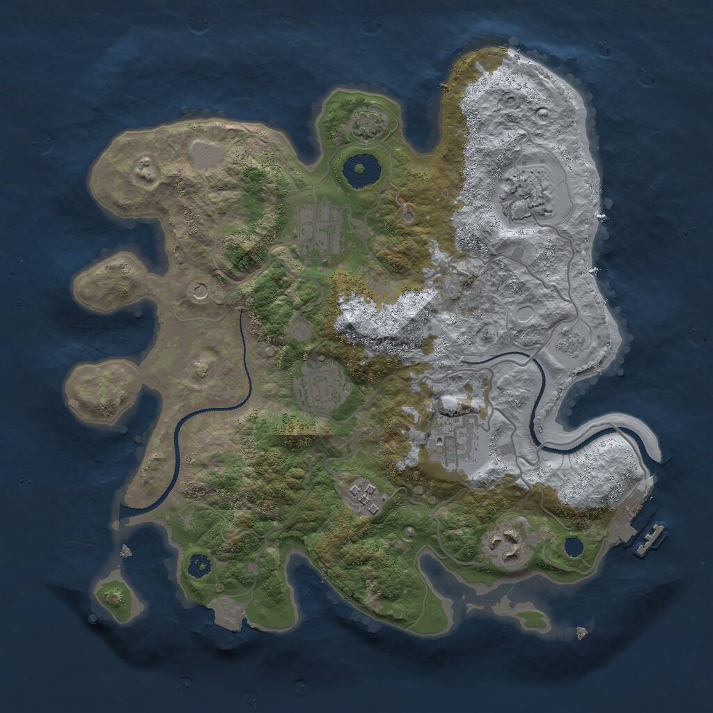 Rust Map: Procedural Map, Size: 3000, Seed: 1752877588, 11 Monuments