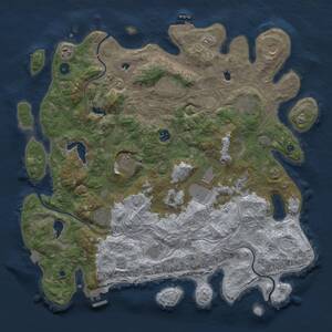 Thumbnail Rust Map: Procedural Map, Size: 4500, Seed: 1121441239, 17 Monuments