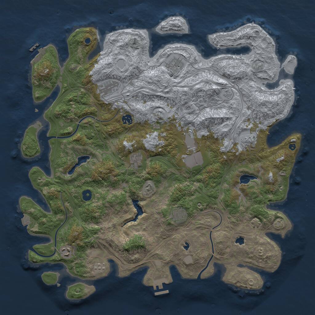 Rust Map: Procedural Map, Size: 4500, Seed: 531438008, 15 Monuments