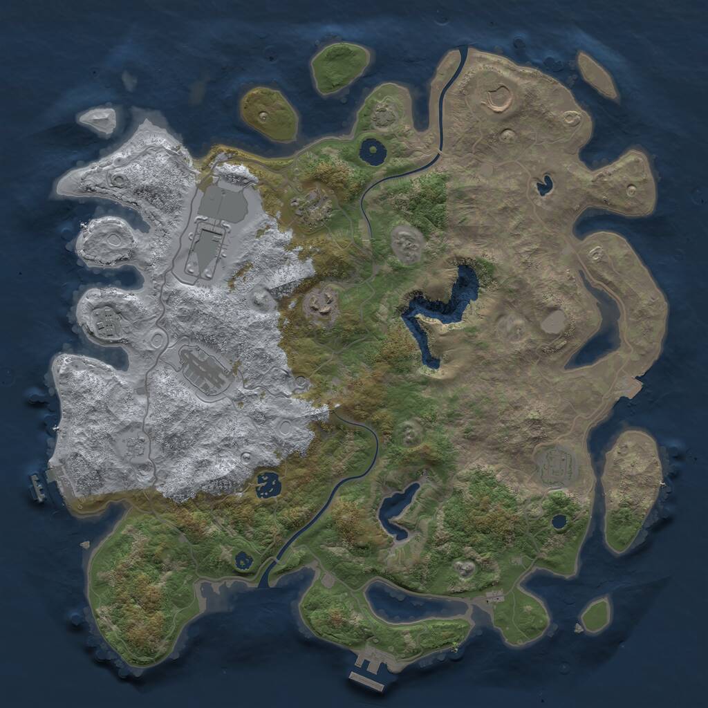 Rust Map: Procedural Map, Size: 4000, Seed: 41024, 14 Monuments