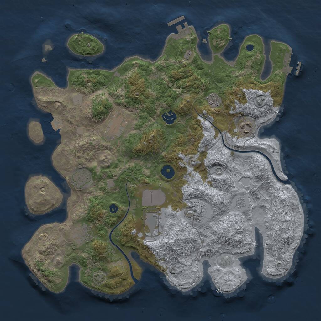 Rust Map: Procedural Map, Size: 3600, Seed: 868, 14 Monuments