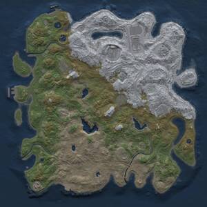 Thumbnail Rust Map: Procedural Map, Size: 4500, Seed: 27453956, 16 Monuments