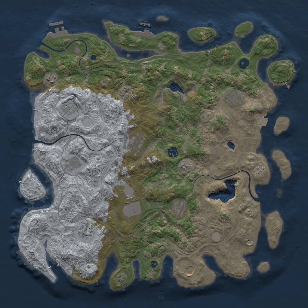 Rust Map: Procedural Map, Size: 4400, Seed: 31020247, 17 Monuments