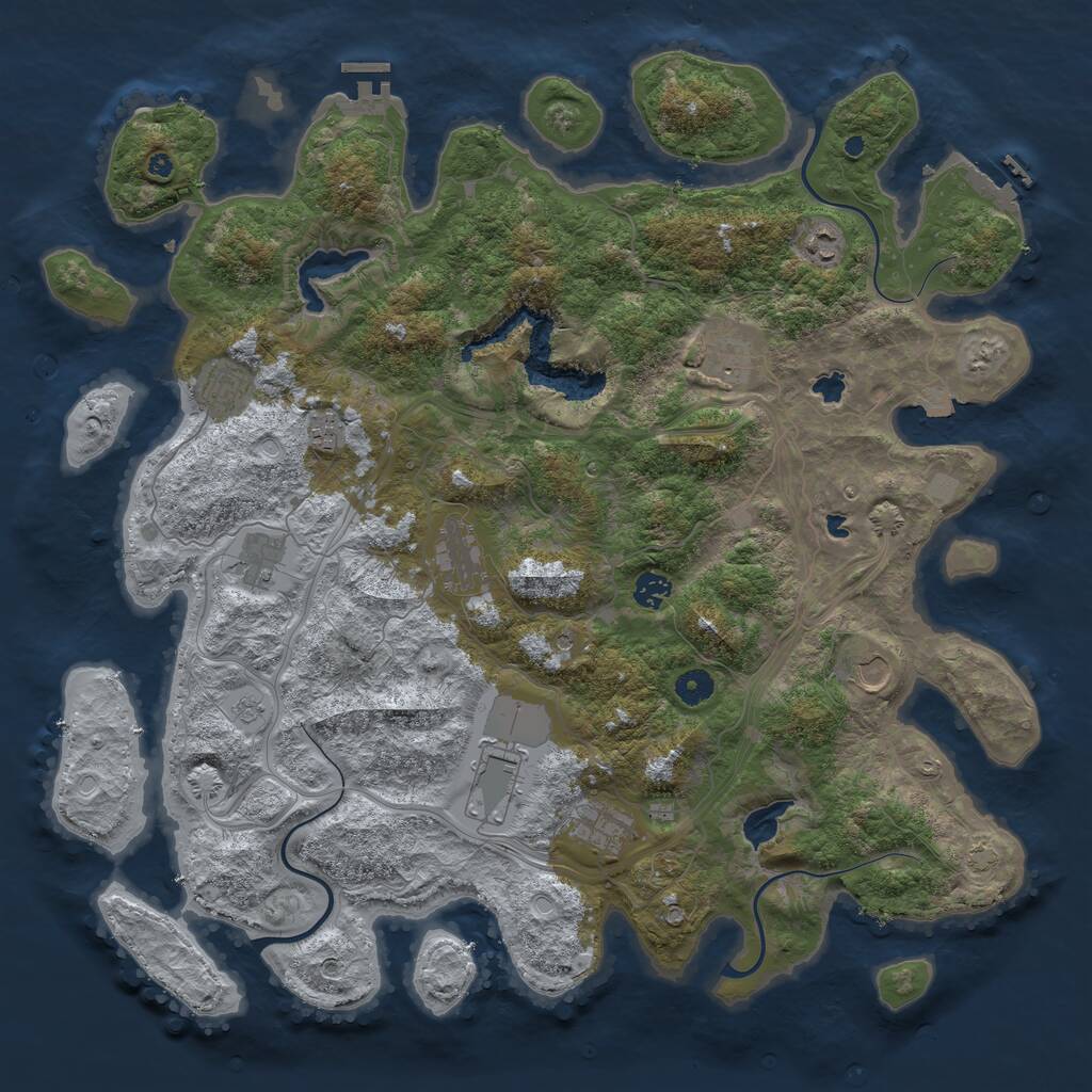 Rust Map: Procedural Map, Size: 4500, Seed: 5685675, 16 Monuments