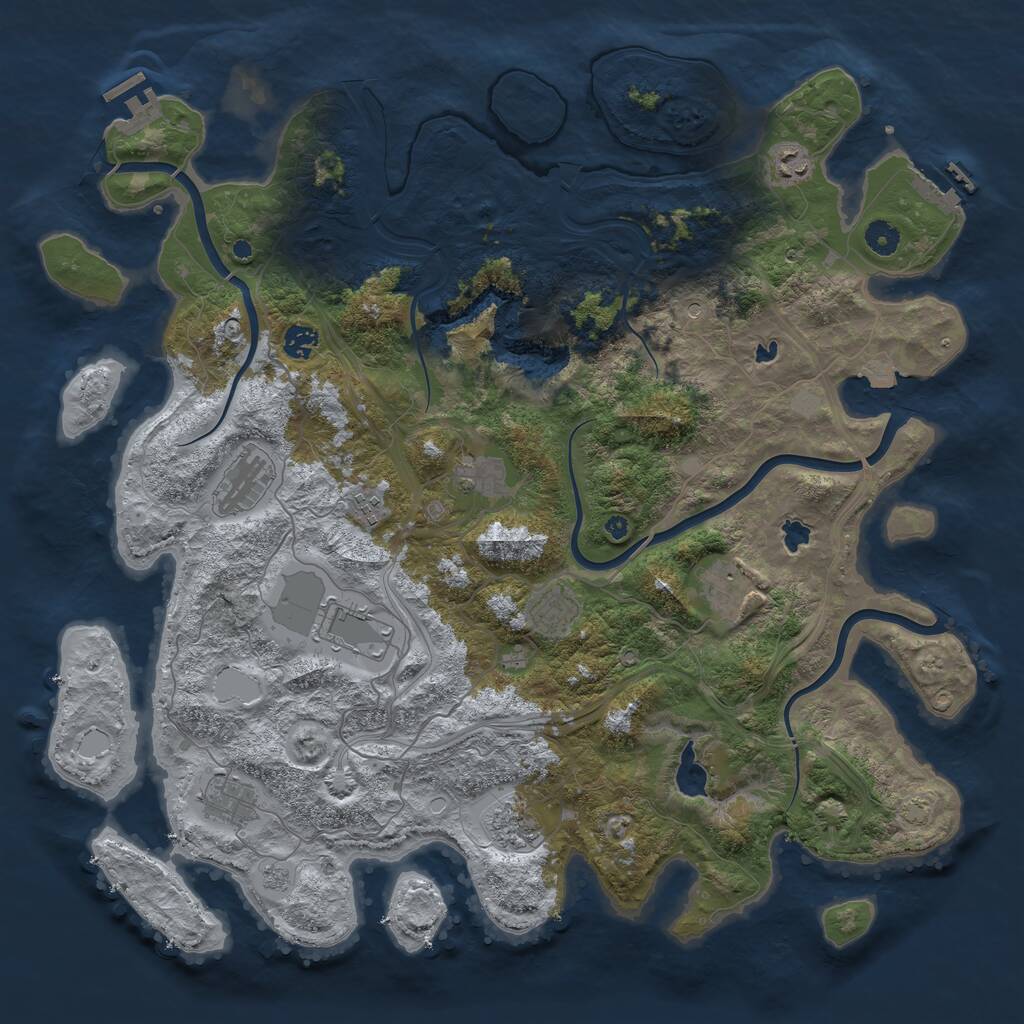 Rust Map: Procedural Map, Size: 4500, Seed: 5685675, 16 Monuments