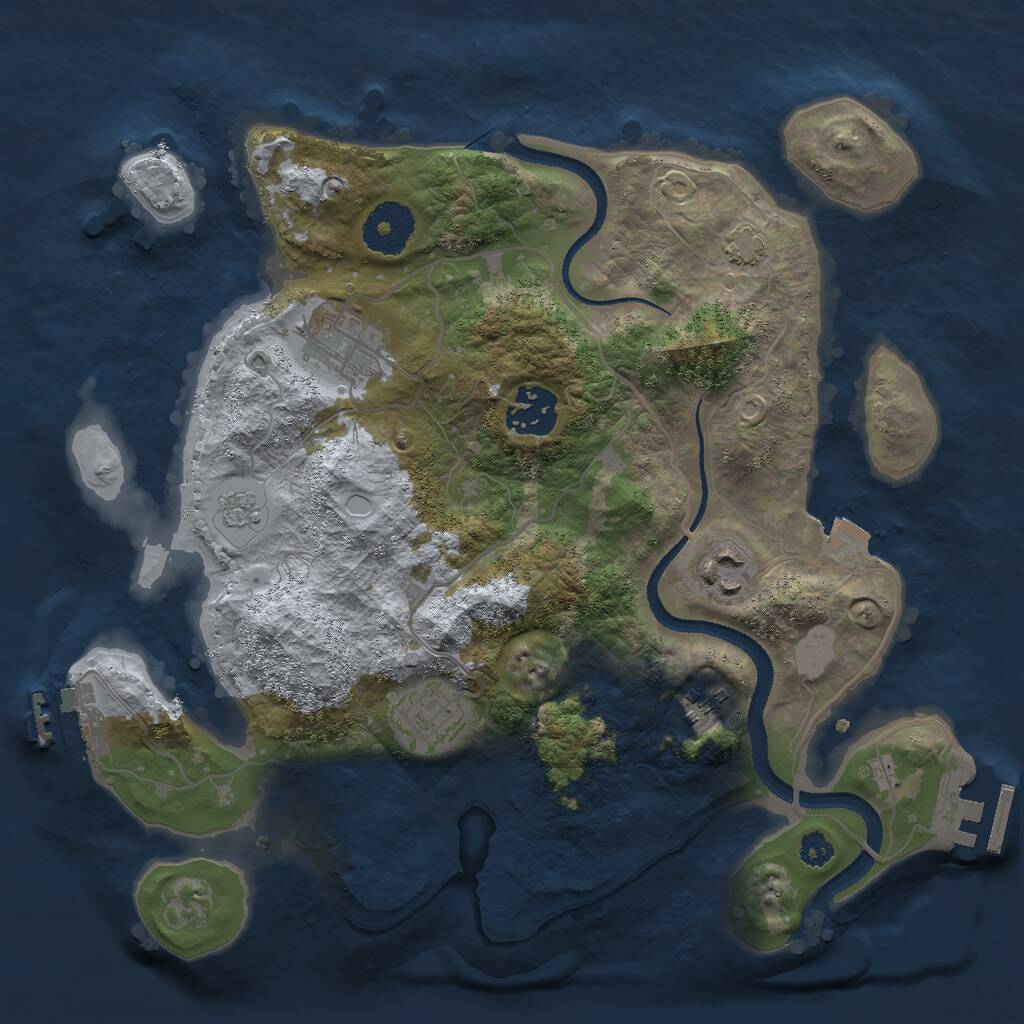Rust Map: Procedural Map, Size: 3000, Seed: 1529645685, 10 Monuments