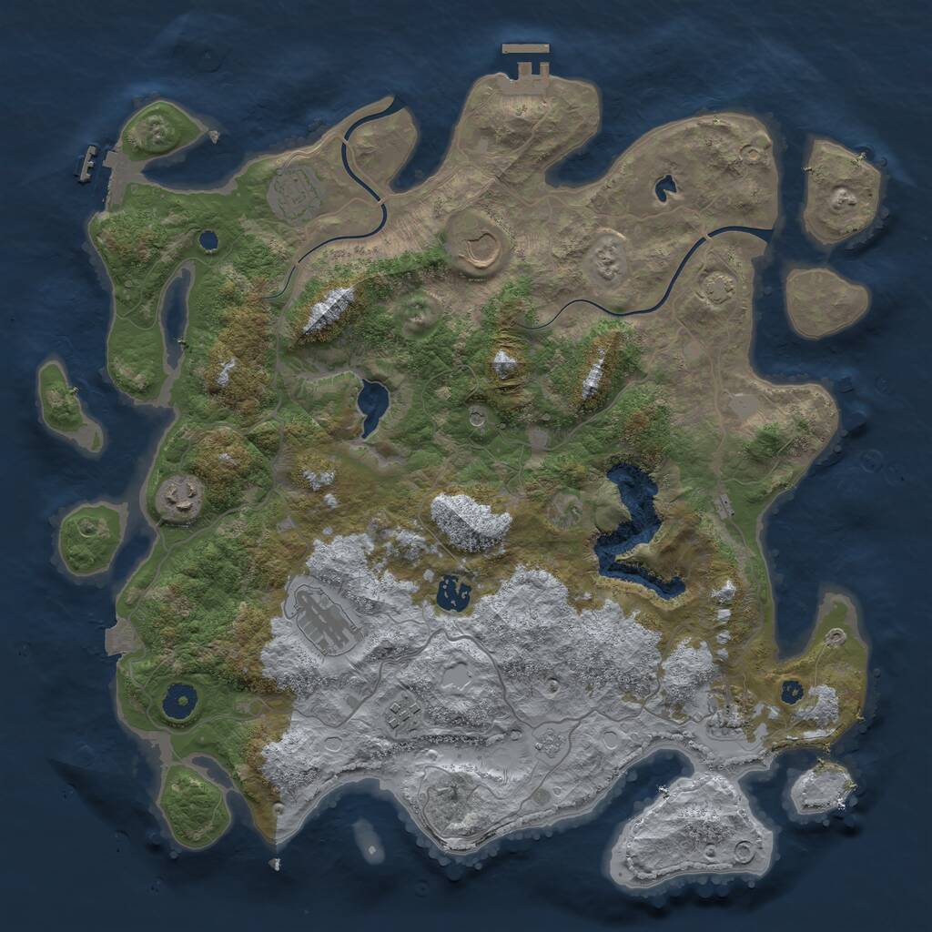 Rust Map: Procedural Map, Size: 4000, Seed: 1518373799, 13 Monuments